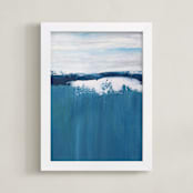 "Soaring Splash " - Art Print in Deep Sea Blue by Colleen Ehrlich - Framed