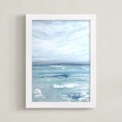 "Aqua View " - Art Print in Sea Green by Colleen Ehrlich - Framed