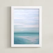 "Bright Below " - Art Print in Beachy blue green by Colleen Ehrlich - Framed