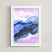 "Horizons" - Art Print in Ocean Blue by Jen Merli - Framed