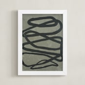 "Contemporary Chandelier" - Art Print in Charcoal by Camille Pietrow - Framed
