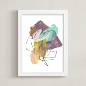 "Fosse" - Art Print in chartreuse by Misty Hughes - Framed