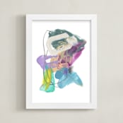 "Twyla" - Art Print in Blue by Misty Hughes - Framed