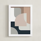 "Desert Palm" - Art Print in Dusty Pink by Jennifer Morehead - Framed