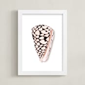 "Modern Marble Cone Shell" - Art Print in Misty Rose by Artsy Canvas Girl Designs - Framed