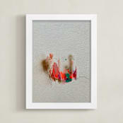 "WATERMELON GRIN" - Art Print in Bright Orange by ADRIENNE JACKSON - Framed