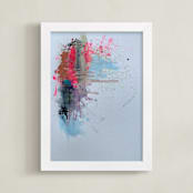 "FROM OVER HERE" - Art Print in Pale Blue by ADRIENNE JACKSON - Framed
