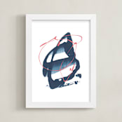"Alpha" - Art Print in Dark Blue by Misty Hughes - Framed