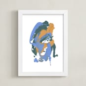 "Beta" - Art Print in Blue by Misty Hughes - Framed
