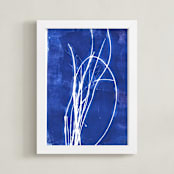 "Bend" - Art Print in Vivid blue by Erin McCluskey Wheeler - Framed