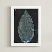 "New Leaf" - Art Print in Dark teal by Erin McCluskey Wheeler - Framed