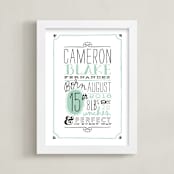 "Vintage Info" - Personalized Art Print in Mint by Alethea and Ruth - Framed