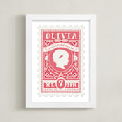 "The Little Miss" - Personalized Art Print in Rose by Tanya Lee of Frooted Design - Framed