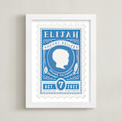 "The Little Mister" - Personalized Art Print in Dutch Blue by Tanya Lee of Frooted Design - Framed