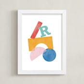"Shape Tower" - Personalized Art Print in Modern by Pixel and Hank - Framed