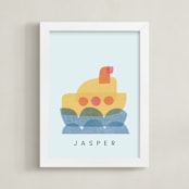 "paper submarine" - Personalized Art Print in Ice by Carrie Moradi - Framed