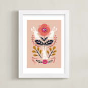 "Forest Friends" - Art Print in Blush Pink by Afton Harding - Framed