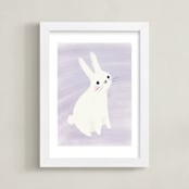 "Happy Bunny" - Art Print in Purple by Lori Wemple - Framed