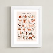 "Farm Alphabet" - Art Print in Sand by Vivian Yiwing - Framed