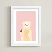"So Beary Sweet" - Art Print in Bubblegum by Mollie Bohannon - Framed