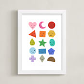 "Rainbow Shapes" - Art Print in Rainbow by Kelly Watkins - Framed