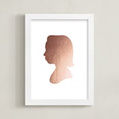 "Custom Silhouette Foil Art" - Custom Foil Print in Rose Gold by Minted - Framed