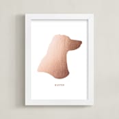 "Custom Pet Silhouette Foil Art" - Custom Foil Print in Rose Gold by Minted - Framed