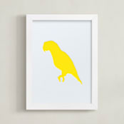 "Pet Silhouette: Custom Letterpress Print " - Custom Letterpress Print in Neon Yellow by Minted - Framed