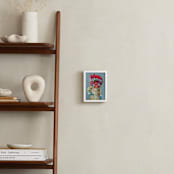 "Shes Blooming Worth " - Art Print in Summer Sky Blue by Theresa Bear - In a Room