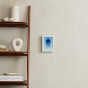 "Abstract Minimal Drawing, Rise" - Art Print in Fresh Blue by Kathleen Ney - In a Room