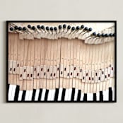 "Key Rehab" - Art Print in Oxblood by Poppy A - Framed