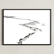 "Silver Ice" - Art Print in Ice White by Leslie Le Coq - Framed