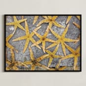 "sea stars" - Art Print in ochre by Julie Hebert - Framed
