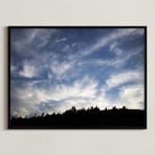 "Of Trees and Sky" - Art Print in blue by Carol Schiraldi - Framed