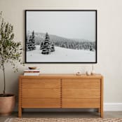 "Trees in the Snow II" - Art Print in Crow Black by Nicole Simms - In a Room