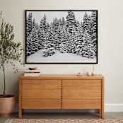 "More Trees in the Snow " - Art Print in Crow Black by Nicole Simms - In a Room