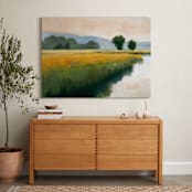 "Morning Shore I" - Art Print in Summer Blue by Stephanie Goos Johnson - In a Room
