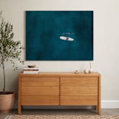 "Waiting on Waves" - Art Print in Dark Teal by Jessica Rice - In a Room