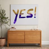 "Yes! Yes!" - Art Print in Ultraviolet Purple and Gold by Christina Flowers - In a Room