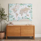 "Leanne floral world map" - Art Print in Colorful botanicals by Rosana Laiz Blursbyai - In a Room