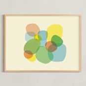 "Organics_01" - Art Print in powdery pastels by Alain Castoriano - Framed