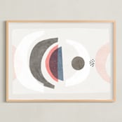 "Abstract No.15" - Art Print in Salmon pink by Francesca Iannaccone - Framed
