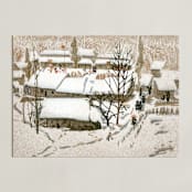 "Morning Snow" - Art Print in Brown Yellow by Zhihua Tu - Unframed
