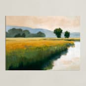 "Morning Shore I" - Art Print in Summer Blue by Stephanie Goos Johnson - Unframed
