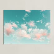 "Turquoise Skies II" - Art Print in Turquiose by Debra Butler - Unframed