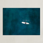 "Waiting on Waves" - Art Print in Dark Teal by Jessica Rice - Unframed