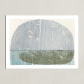 "Water's Edge" - Art Print in Lake Blue by Jennifer Daily - Unframed