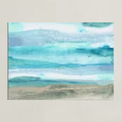 "Sea Stripes" - Art Print in Sea Glass Blue by Abbey Holden - Unframed