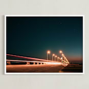 "The Fast Bridge" - Art Print in Marmalade Pine by Christian Fernandez - Framed