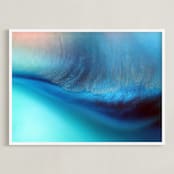 "Wave Flow" - Art Print in Aqua by Heather Young Art - Framed
